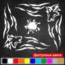 Набор наклеек на автомобиль - Уголки на боковые стекла Волк Tribal